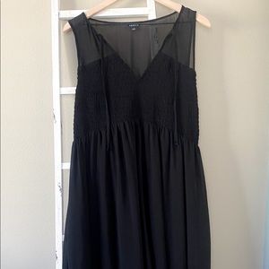 Torrid-Black Sleeveless, Chiffon, Smocked dress